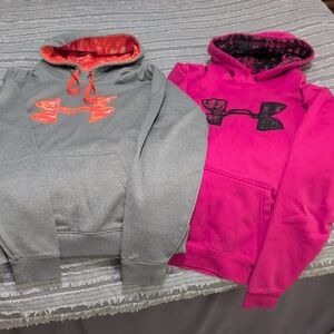 Under Armour Gray and Pink Hoodies